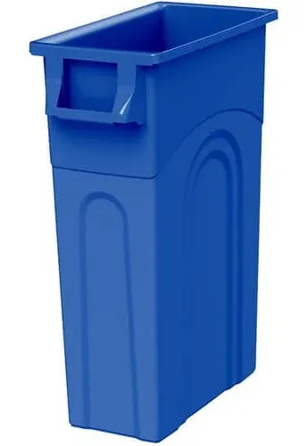 United Solutions Highboy Recycling Bin, 23 Gallon, Space Saving Slim Profile and Easy Bag Removal, Indoor or Outdoor Use, Integrated Handles for