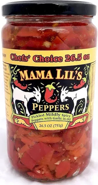 Mama Lil's Original Mild Goathorn Peppers, Large Jar (26.5 oz)