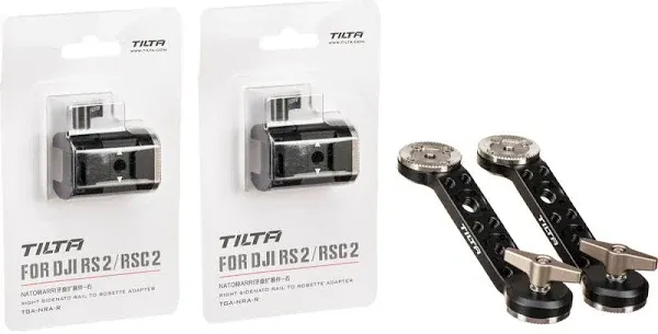 Tilta Adjustable NATO Rail Extender Arms | Compatible with RS4 PRO / RS4 / RS3 PRO | Additional Points for Gimbal, Compatible with Any Handle That Connects via Rosette