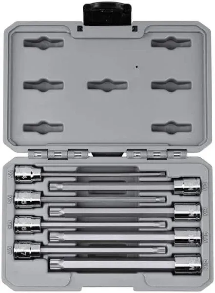 TEKTON 3/8 Inch Long Triple Square Bit Socket Set, 8-Piece (M4-M12) | SHB91318