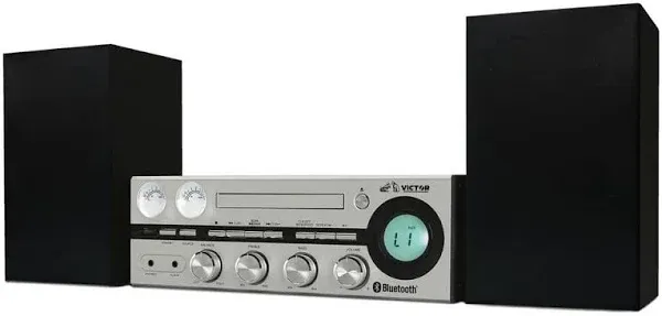 VICTOR Milwaukee 50 Watt Bluetooth Stereo System with CD/MP3/FM Radio &amp; Speakers