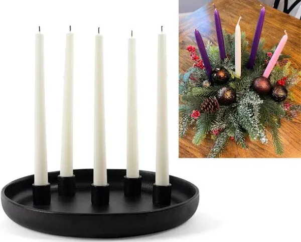 Black Candlestick Holders Ceramic Black Taper Candle Holder W/ 12 Round Base &amp; 