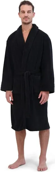 Hanes Men Plush Sleeping Soft touch Robe One Size 100% Polyester Charcoal Color