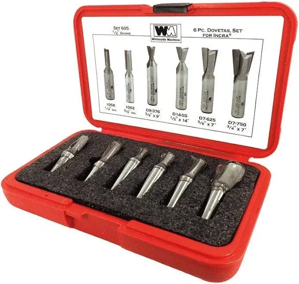 Whiteside Router Bits 605 Incra Set with 1/2-Inch Shank