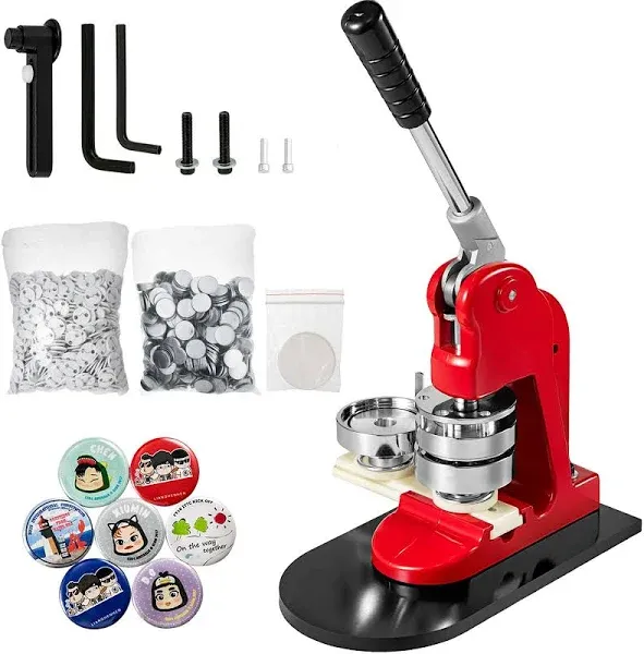 VEVOR Button Maker 1 inch Button Badge Maker 25mm Pins Punch Press Machine 499 pcs Free Button Parts + Circle Cutter (25mm 499pcs) for Halloween