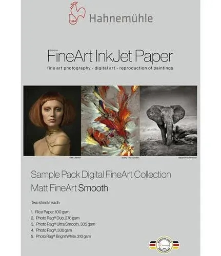 Hahnemuhle Matte FineArt Smooth Inkjet Paper Sample Pack, 13x19", DIN A3+, 12 Sheets