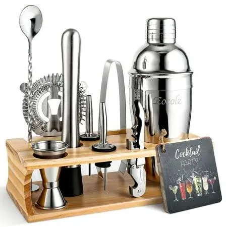 Bartender Kit Cocktail Shaker Set with Stand Bar Tool Bar Set for Drink Mixin...