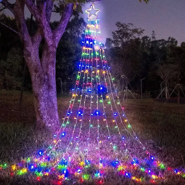 Christmas Decoration Outdoor Star String Lights,16.4Ft Christmas Tree Toppers...