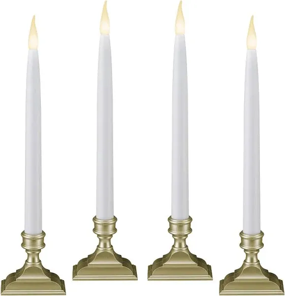 612 Vermont Battery Operated LED Taper Window Candles with Timer (6 on/18 Off...