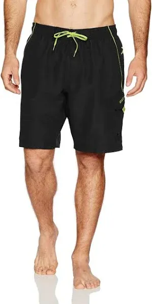 NEW Speedo Swim Trunks Black/Neon Green Extra Large