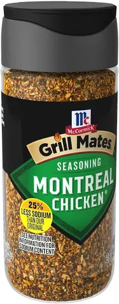 Mccormick Grill Mates 25% Less Sodium Montreal Chicken Seasoning