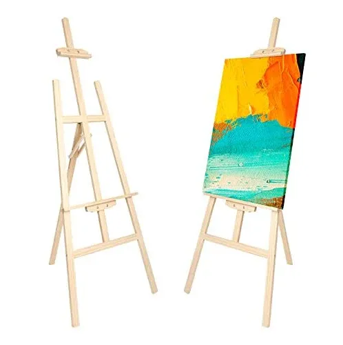 Nian Feng Easel Stand for Painting, Wooden Easel for Painting Canvas, Art Easel for Adults, Adjustable&Folding, for Drawing, Wedding Sign, Poster,