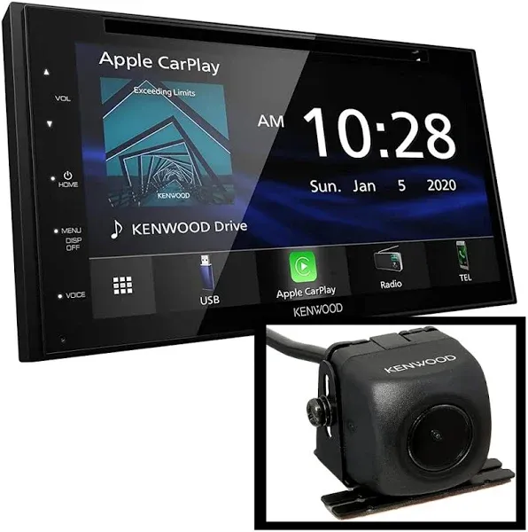 Kenwood DDX5707S MultiMedia Receiver Compatible With Apple CarPlay & Android Auto with KFC-1666S 6-1/2" 2-way Speaker System