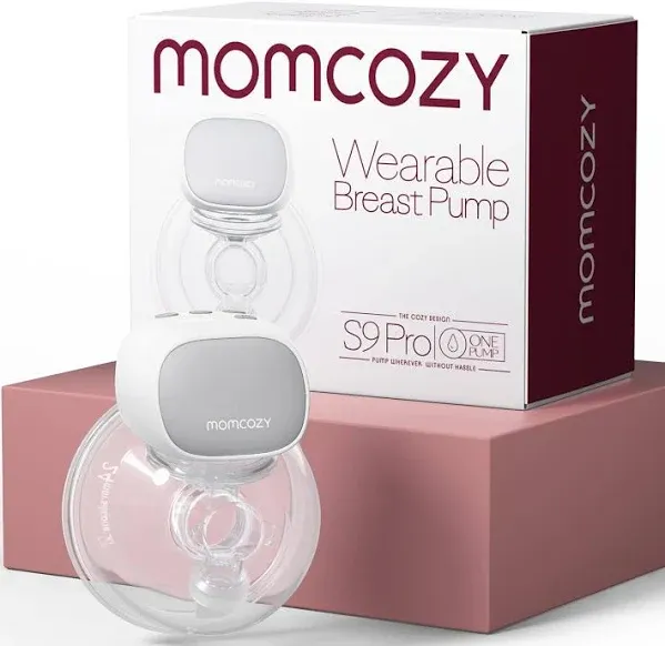 Momcozy S9 Pro Updated Wearable Breast Pump, Hands-Free, Longest Battery Life & LED Display, Portable Electric Breast Pump with 2 Modes & 9 Levels - 24mm (Gray, 1 Count)