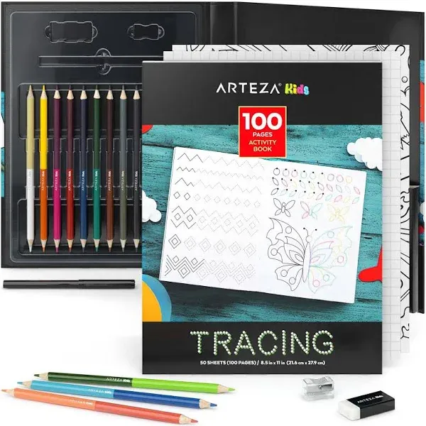 Arteza Kids Tracing Activity Book, School Supplies for Ages 6 and Up, 