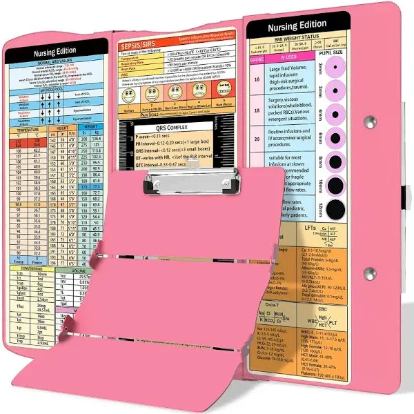 Nursing Foldable Clipboard Medical: Nursing Edition Cheat Sheets 