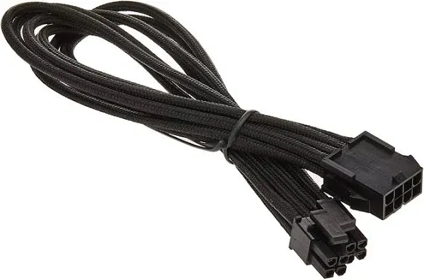 Silverstone Pp07-eps8b 8Pin to EPS12V 8pin(4+4) PSU Cable (Black)