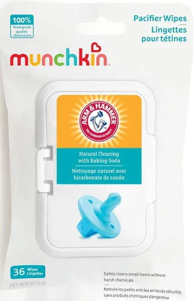 Munchkin® Arm & Hammer Pacifier Wipes - Safely Cleans Baby and Toddler Essentials, 2 Pack, 72 Wipes