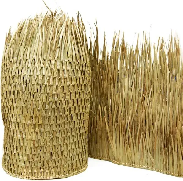 FOREVER BAMBOO Mexican Thatch Roof Runner Roll Duck Blind Grass Tiki Hut Thatch Duck Boat Blinds Palapa Thatch Roofing for Tiki Bar Huts, Tan, 35" x 60'