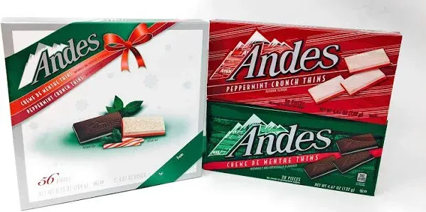 Andes Creme de Menthe & Peppermint Crunch Thins Gift Box