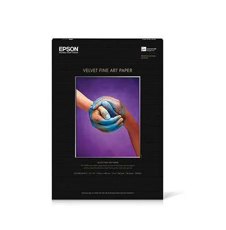 Epson S041637 Velvet Fine Art Paper, 13 x 19, White (Pack of 20 Sheets)