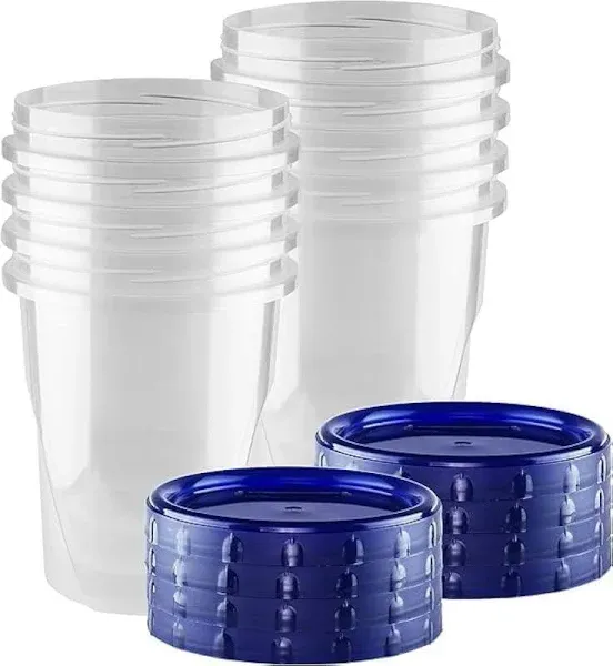 [32 oz - 8 Pack] Twist Top Food Deli Containers Screw And Seal Lid 32 Oz Stac...