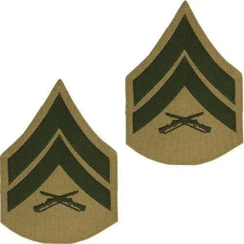 United States Marine Corps (USMC) Male Chevron Green on Tan SSGT Staff Sergeant