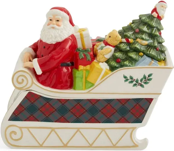 Christmas Tree Santa Sleigh Cookie Jar