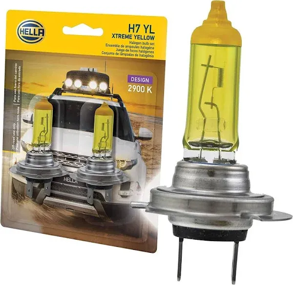 HELLA H7 YL Xtreme Yellow Bulb (12V 55W), 2 Pack