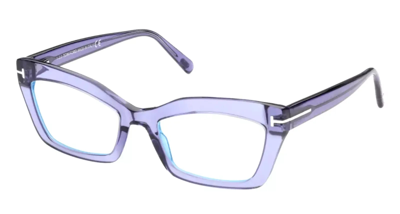 New TOM FORD Blue Blocking Eyeglasses TF 5766-B 078 54-19 Lilac Cat Eyes Frames