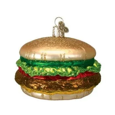 Old World Christmas Blown Glass Christmas Ornament, Cheeseburger