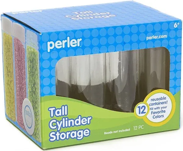 Perler 12pk Tall Cylinder Bead Storage Containers