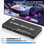 Suejezt 8K HDMI Switch 5 in 1 Out 5 Port HDMI Splitter with IR Remote HDMI Switcher Selector Box Support 8K60Hz 4K120Hz HDMI 21 Swi