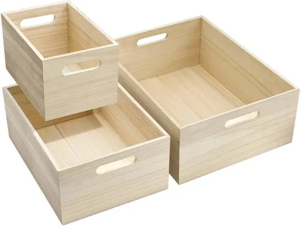 Sorbus 3-Piece Wood Crate Set