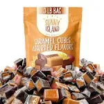 Caramel Cubes Filled Candy | Assorted Flavors - Strawbery, Chocolate, Orange, Vanilla, Mint | Individually Wrapped, 3-Pound Bag