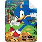 Sonic The Hedgehog Gaming Fleece Sherpa Backed Blanket Throw, 46" x 60"