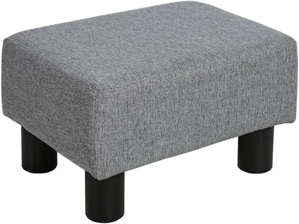 Homcom 16" Cube Modern Linen Fabric Pouf Footrest Ottoman