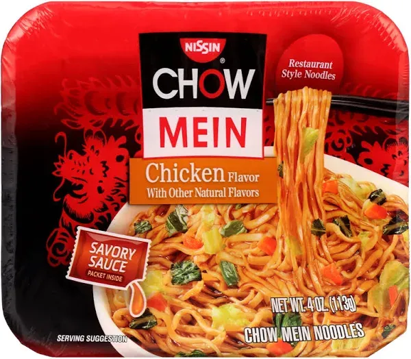 Nissin Chow Mein Noodles, Chicken Flavor - 4 oz