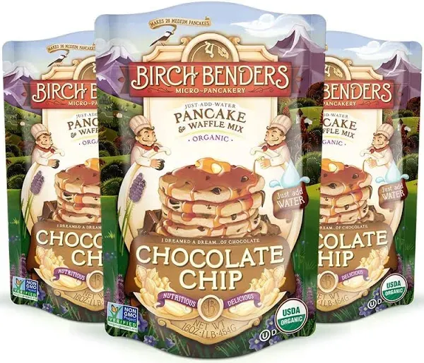 Birch Benders Pancake &amp; Waffle Mix Organic Chocolate Chip 16 Oz