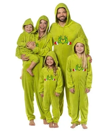 Dr. Seuss Unisex Toddler The Grinch Christmas Matching Family Pajamas Union Suit