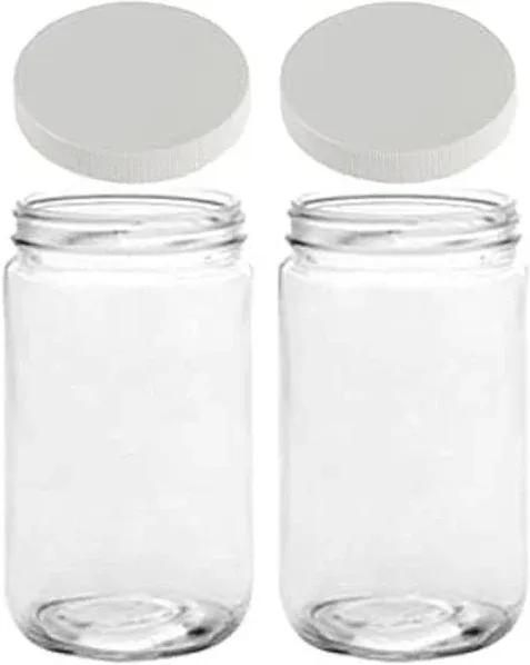 JARMING COLLECTIONS Mason Jars 32 Oz Glass EXTRA WIDE MOUTH Quart Storage Jars with Lids