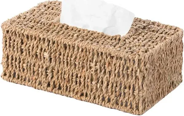 Natural Woven Seagrass Wicker Rectangular Tissue Box Cover Holder