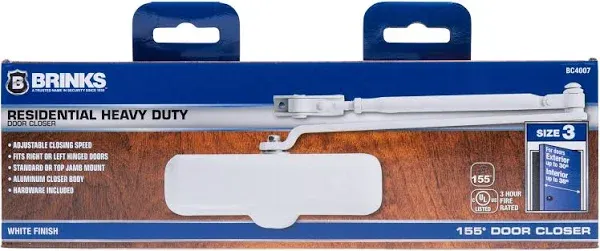 BRINKS Heavy Duty White Residential Door Closer BC4007