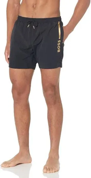 Boss Men's Quick-drying Swim Shorts with metallic logo