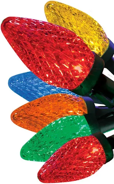 GE StayBright 75-Count Multi-Color LED Diamond Cut C9 Christmas Lights