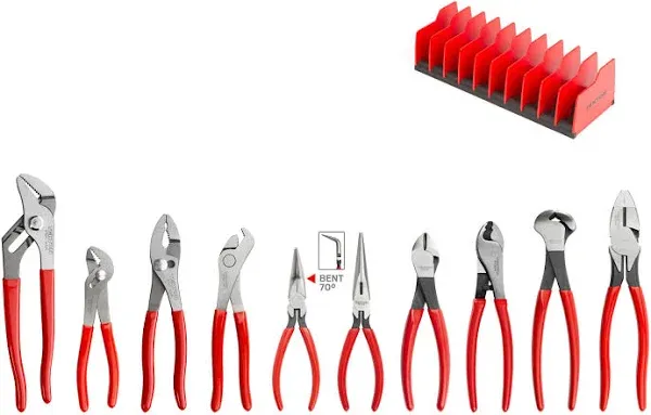 TEKTON Gripping and Cutting Pliers Set with Rack