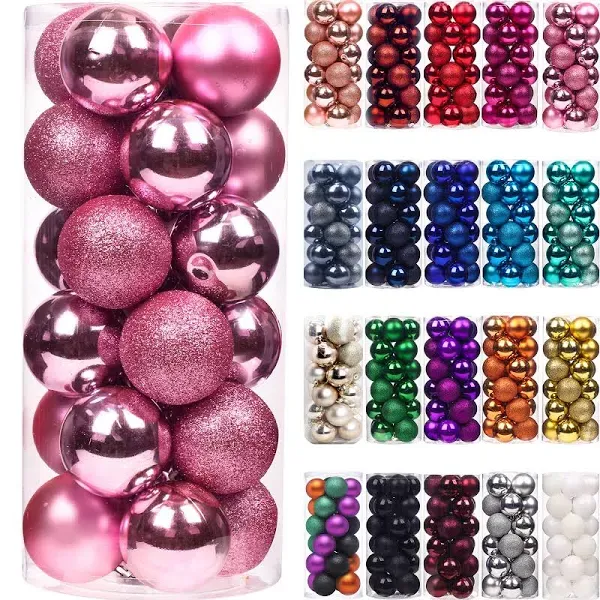 Emopeak 24Pcs Christmas Balls Ornaments for Xmas Christmas Tree