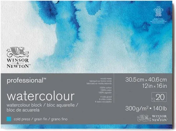 Exceptional Cold Pressed Watercolor Paper Block 12&#034; x 16&#034; - Great for Outdoors