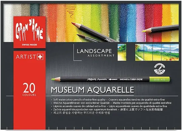 Caran D&#039;ache Museum Aquarelle Pencil Sets Landscape Set 20 Colors 3510.420