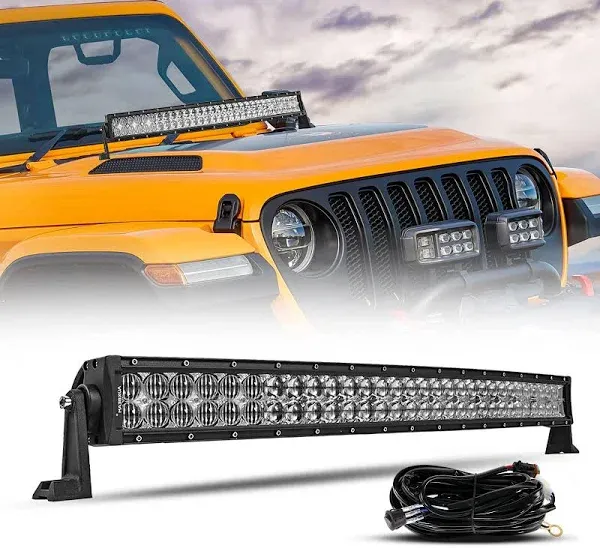 Auxbeam 32" 180W Curved LED Light Bar 5D Lens 18000LM Spot Flood Combo